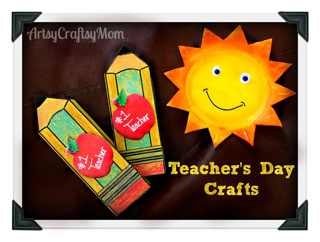 Teachers day pencil shaped card + Free printable template Artsy Craftsy Mom
