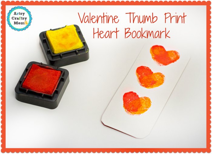 Valentine Thumb Print Heart Bookmark