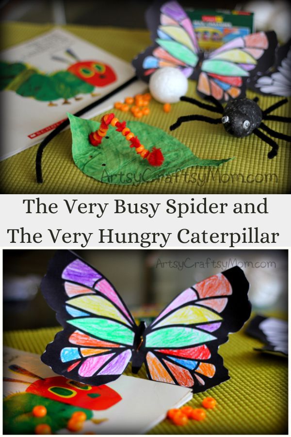 The Very Busy Spider Hungry Caterpillar Craft 1