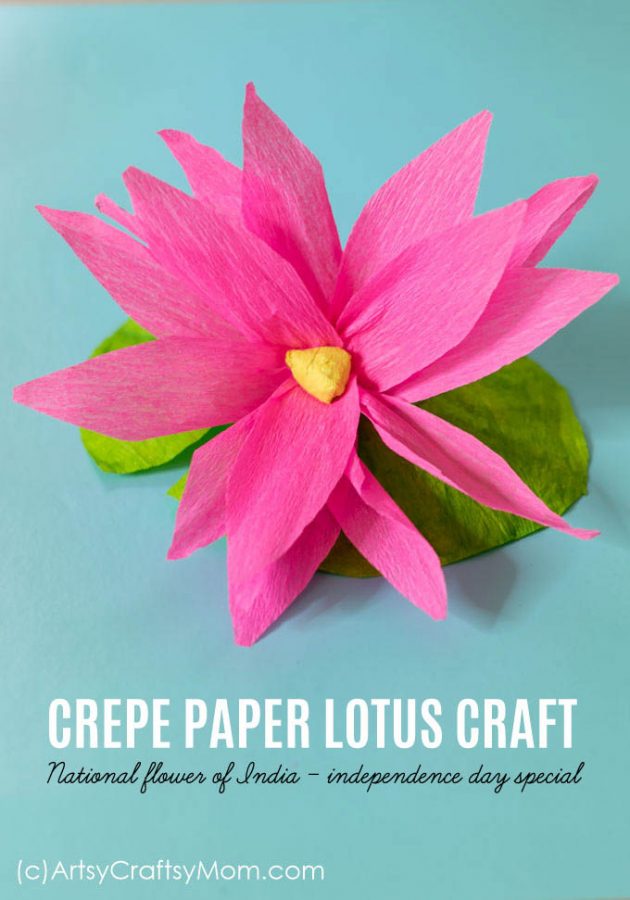 India Independence Day Special Crafts - Learn to make an adorable Paper Peacock and Crepe Paper Lotus - The National Bird and flower of India with Kids.&nbsp;