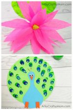 India Independence Day Special Crafts – Paper Peacock and Crepe Paper Lotus