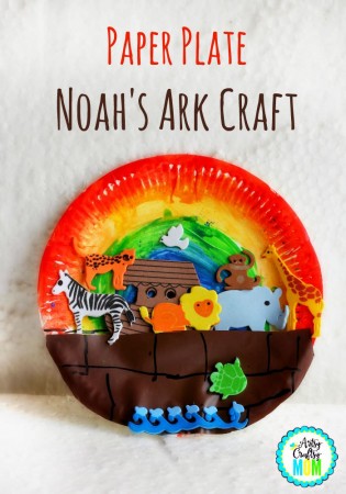 Paper plate Noah's Ark Craft- We made this little Noah’s Ark craft when we were learning about Noah. One of the books that we read along with our actual Bible stories was The Boat of Many Rooms: The Story of Noah in Verse