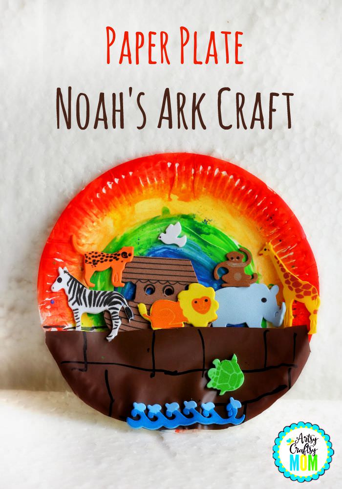 Paper Plate Noah's Ark Craft Bible activities Artsy Craftsy Mom