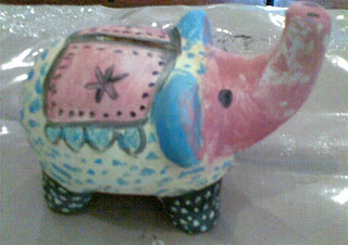 ceramic elephnat art - piggy bank