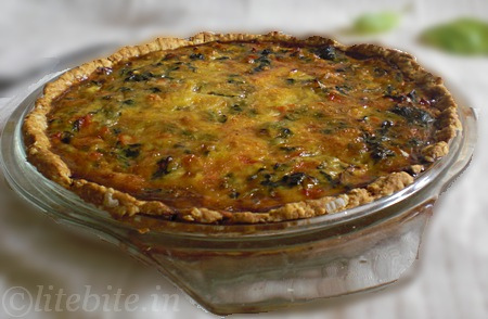 wholewheat eggless Vegetable Quiche