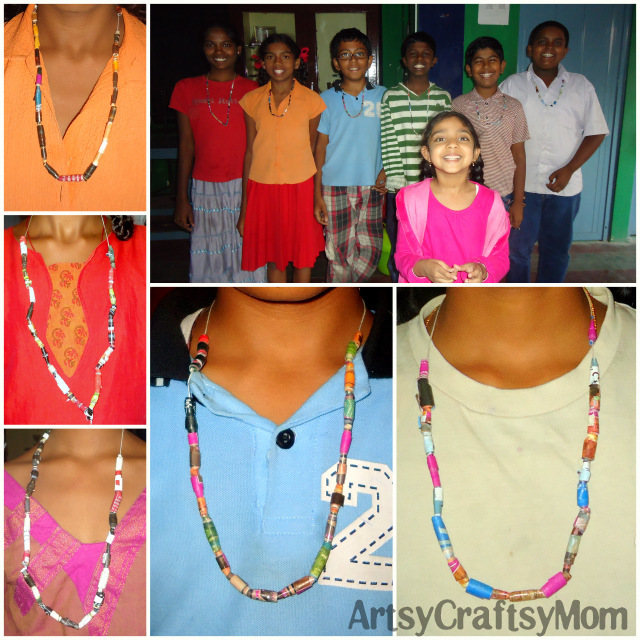 AnandVidyalaya Paper bead necklace