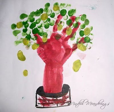 finger print art - mango tree