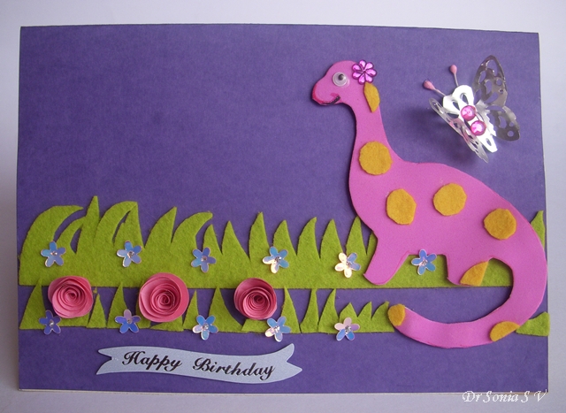 handmade dinosaur card