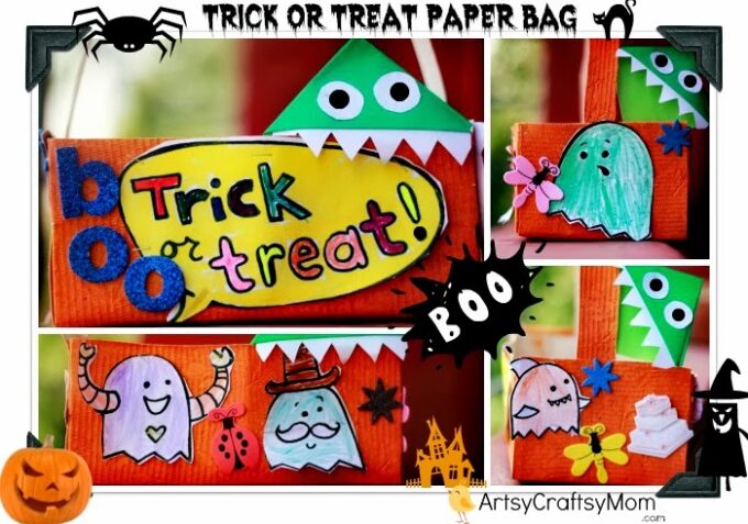 Halloween trick treat paper bag