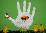 Handprint Chicken with Chicks