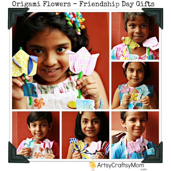 Origami flower friendship day gift