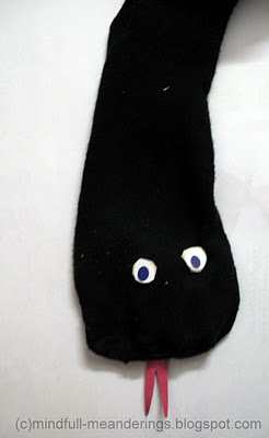 sock snake puppet