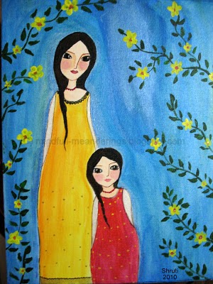 Acrylic on canvas - Mother daughter