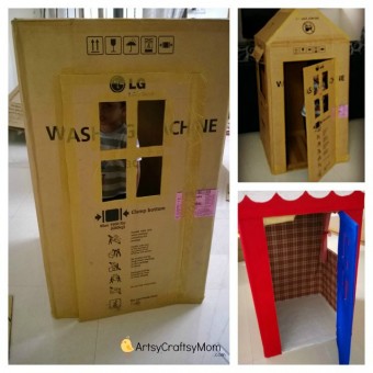 DIY Cardboard House - Artsy Craftsy Mom