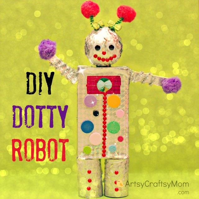 Did you know that robots can be cute? Well, our dotty robot craft certainly is! It's also incredibly easy to make, with regular craft supplies.