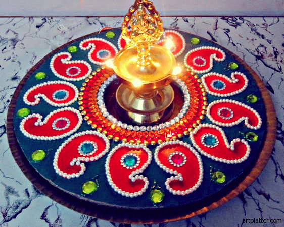 Kundan Rangoli Dussehra Diwali Navratri Craft - 21 Navratri Dussehra Activities and Crafts to get your child involved in the festivities- crafts, puppets and activities that are both fun and educational. 