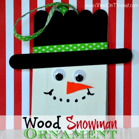 Wood Snowman Ornaments make the perfect Christmas Craft for kids! | MomOnTimeout.com #christmas #craft