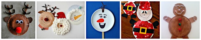 25 Easy Paper Plate Christmas Crafts for kids - Includes paper plate craft trees, bells, reindeer, Santa Claus, elves, Frozen Olaf , penguins & wreaths