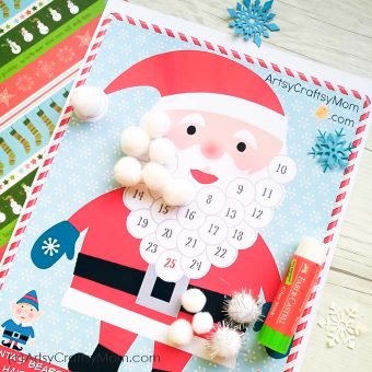 Free Holiday Printable - Santa Advent Calendar and gift tags - Artsy Craftsy Mom