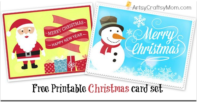 2 Free Printable Christmas Cards Print At Home Artsy Craftsy Mom