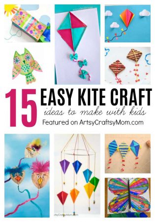 15 Simple Kite Craft Ideas for kids - Homemade ideas using paper bags, plastic, Straw & some that really fly! Perfect for Sankranti Kite Flying