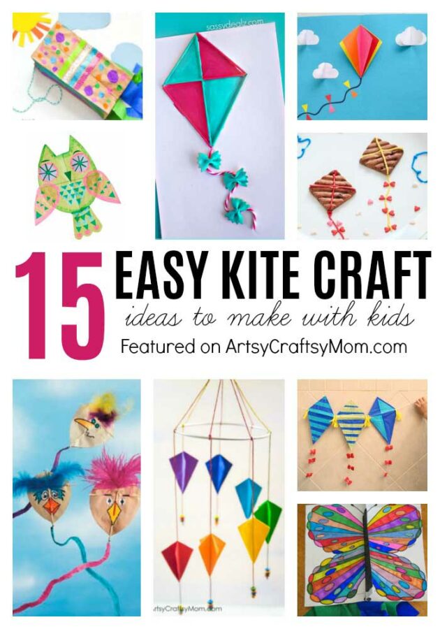 15 Simple Kite Craft Ideas for kids - Homemade ideas using paper bags, plastic, Straw & some that really fly! Perfect for Sankranti Kite Flying