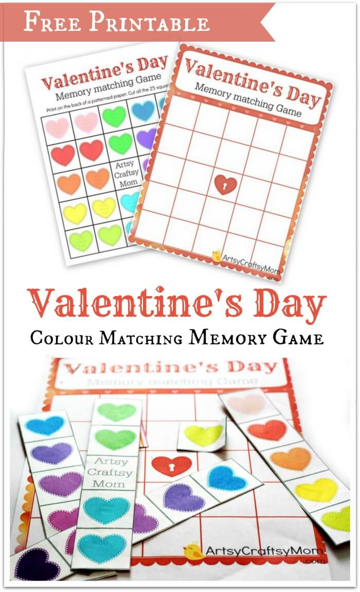 Free Printable Valentine s Day Memory Game Artsy Craftsy Mom