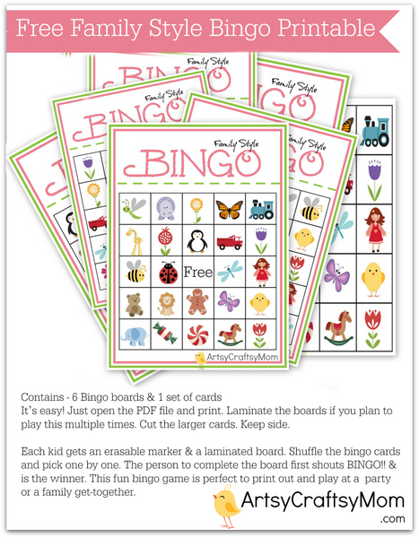 Free Printable Family Bingo Card set2