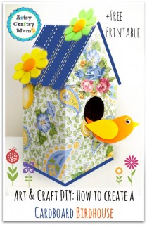 Art & Craft DIY How to create a cardboard birdhouse - pin