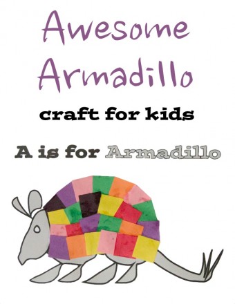 A is for Armadillo Printable Craft for kids