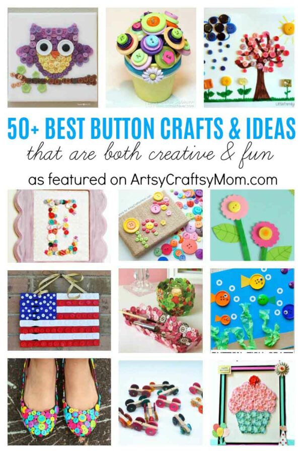 Here are 50+ Button craft ideas for kids of every age, season and holiday - that are Both Creative & Fun!
