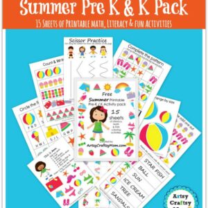 15 Summer Printable Pre-school & Kindergarten activities . ready to Print.