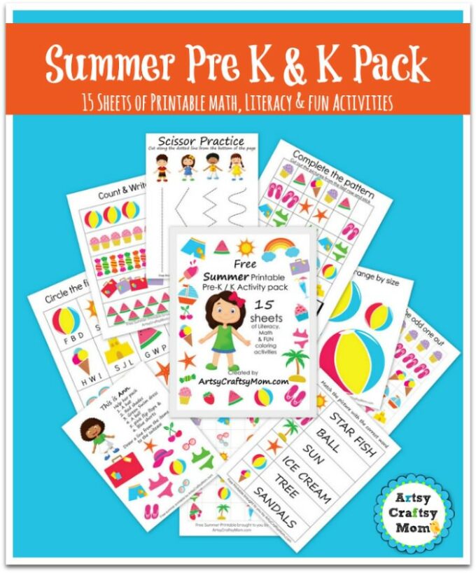 15 Summer Printable Pre-school & Kindergarten activities . ready to Print.
