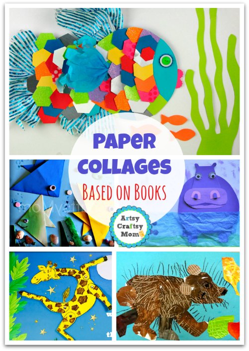 A Collection of 70+ Simple Paper collages that kids will love - A collection of craft ideas that kids can make at home. Frugal, Open-ended & a lot of fun. Make Fun animal collages, Spring, Summer & Collage art for the holidays too.