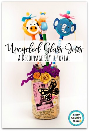 How to Upcycle Glass Jars - Decoupage DIY Tutorial