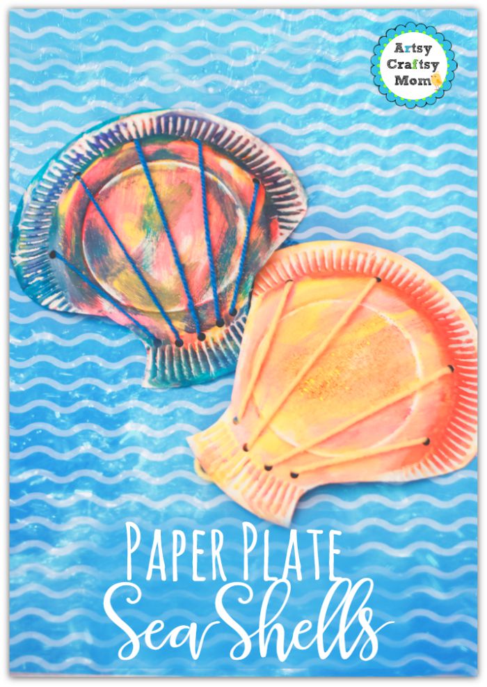 Paper Plate Seashell Craft for Preschoolers - Artsy Craftsy Mom