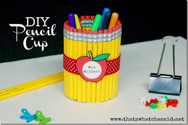 01-Pencil-Holder - ArtsyCraftsyMom.com Teachers love cute handmade gifts from their students. Check out these 12 Useful Crafts For Teachers Day that Kids Can Make without too much time or effort!