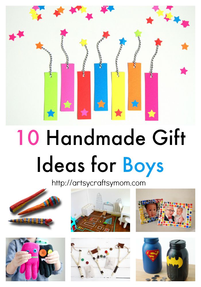 10 Handmade Gift Ideas for Boys they will fall in love with. DIY catapults, race tracks, silly putty, paper mache pens, puppets and more fun gift ideas