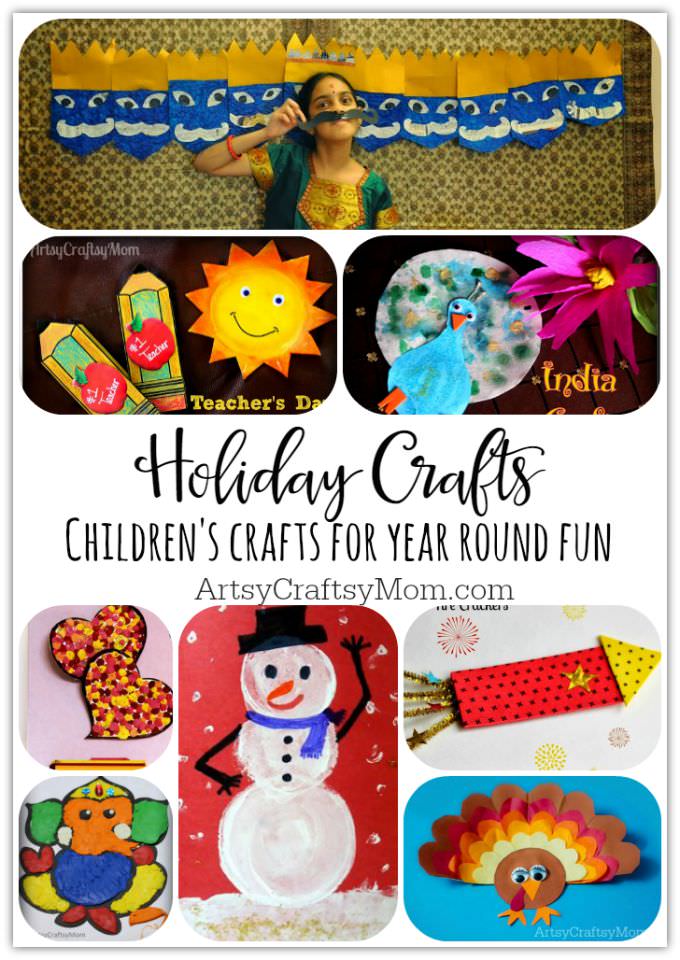 Fun Holiday Crafts for Kids to make with ArtsyCraftsyMom