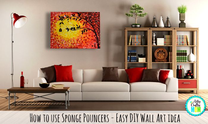 Artsy Craftsy Mom.com |Paint,Martha Stewart Crafts® Foam Pouncers Set and canvas - this do-it-yourself wall art will be a fab addition to any wall. Its easy, inexpensive and highly customizable. Come check step by Step pictures on how to make it. 