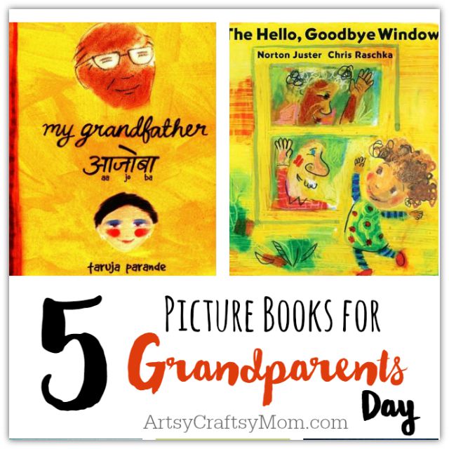 Pick up one of these 5 Picture Books for Grandparents Day to read with your grand kids + Fun activities & Free printable I love Grandpa / Grandma letter