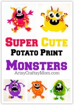 5 Potato Print Monsters for Kids + Free Printable