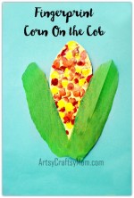 Fingerprint Corn on the Cob Art for kids