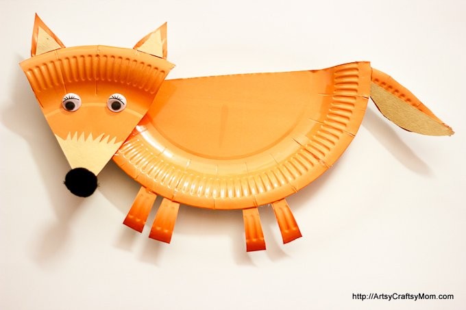 paper plate fox craft