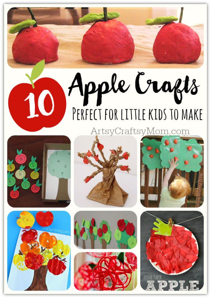 Top 10 Easy Apple Crafts For Kids via ArtsyCraftsyMom - Games, prints, playdoh, paper plates -everything to get your kids excited about Fall with fun and easy apple crafts!