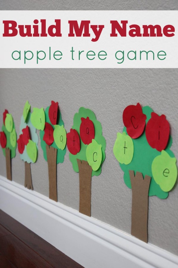 build my name apple tree game - Top 10 Easy Apple Crafts For Kids via ArtsyCraftsyMom - Games, prints, playdoh, paper plates -everything to get your kids excited about Fall with fun and easy apple crafts!