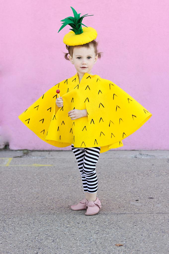 DIY pineapple costume for kids - Try these 21+ Last minute Halloween costume ideas that are both creative and easy and you can pull off in less than one hour. Minions, bandits, dolls and more