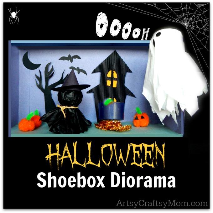 Here is a special Halloween diorama that is fun to make and play with too! Made of basic craft supplies and recycled materials, this is a must try craft!