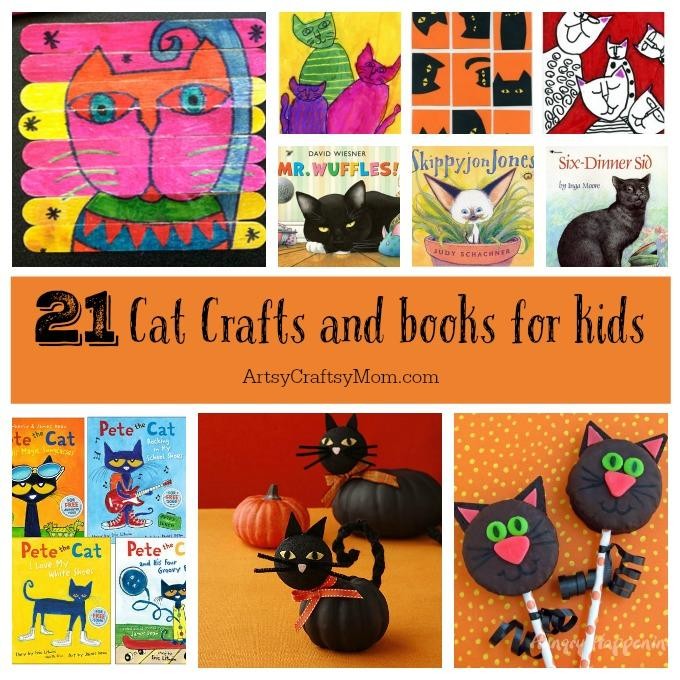 Top 21 Cat Crafts and books for kids