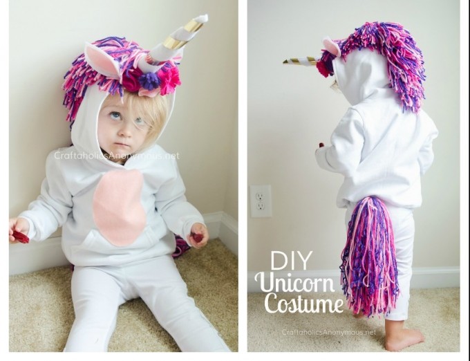 Unicorn-Costume-DIY-collage - Try these 21+ Last minute Halloween costume ideas that are both creative and easy and you can pull off in less than one hour. Minions, bandits, dolls and more